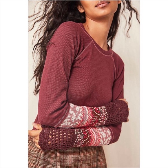 NWT Free People In The Mix Cuff Top - Picture 4 of 10